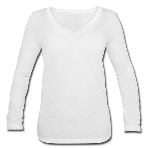 Women’s V-Neck Long Sleeve T-Shirt - white