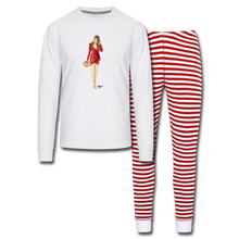 Load image into Gallery viewer, Unisex Pajama Set - white/red stripe