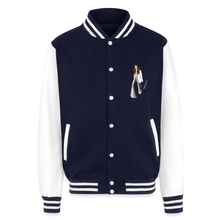 Load image into Gallery viewer, Just Hoods Heavyweight Letterman Jacket - navy/white