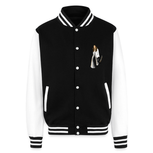 Just Hoods Heavyweight Letterman Jacket - black/white