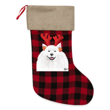 Load image into Gallery viewer, Plaid Christmas Stocking - red/black