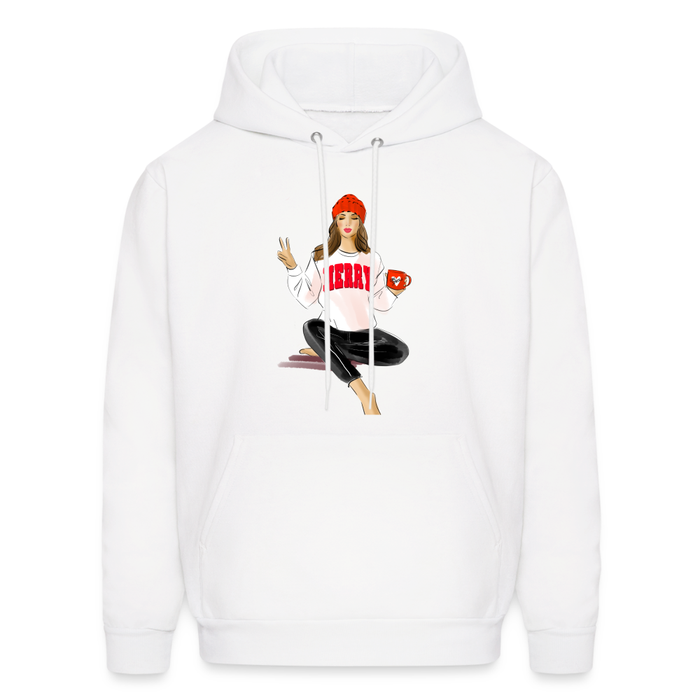 Merry Vibes Adult Hoodie - white