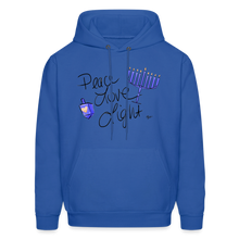 Load image into Gallery viewer, Peace Love Light Adult Hoodie - royal blue